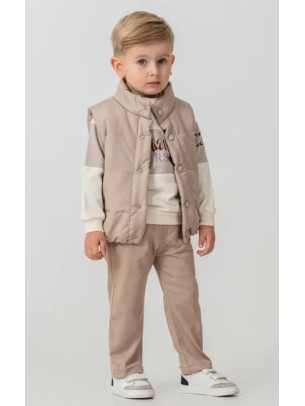 Βρεφικό Σετ 3Τμχ  Για Αγόρι 6-24 Μηνών Μπεζ