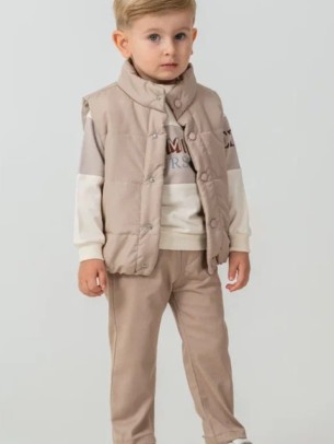 Βρεφικό Σετ 3Τμχ  Για Αγόρι 6-24 Μηνών Μπεζ