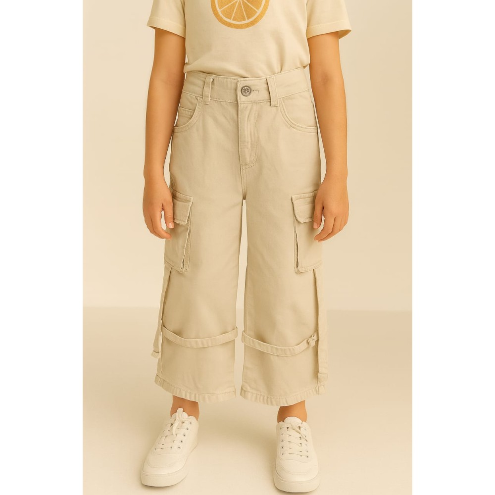 Παιδικο Παντελονι Για Κοριτσι 6-10 Χρονων Μπεζ