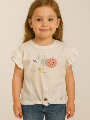 Παιδικο Τ.shirt Για Κοριστι 2-5 Χρονων  Λευκο