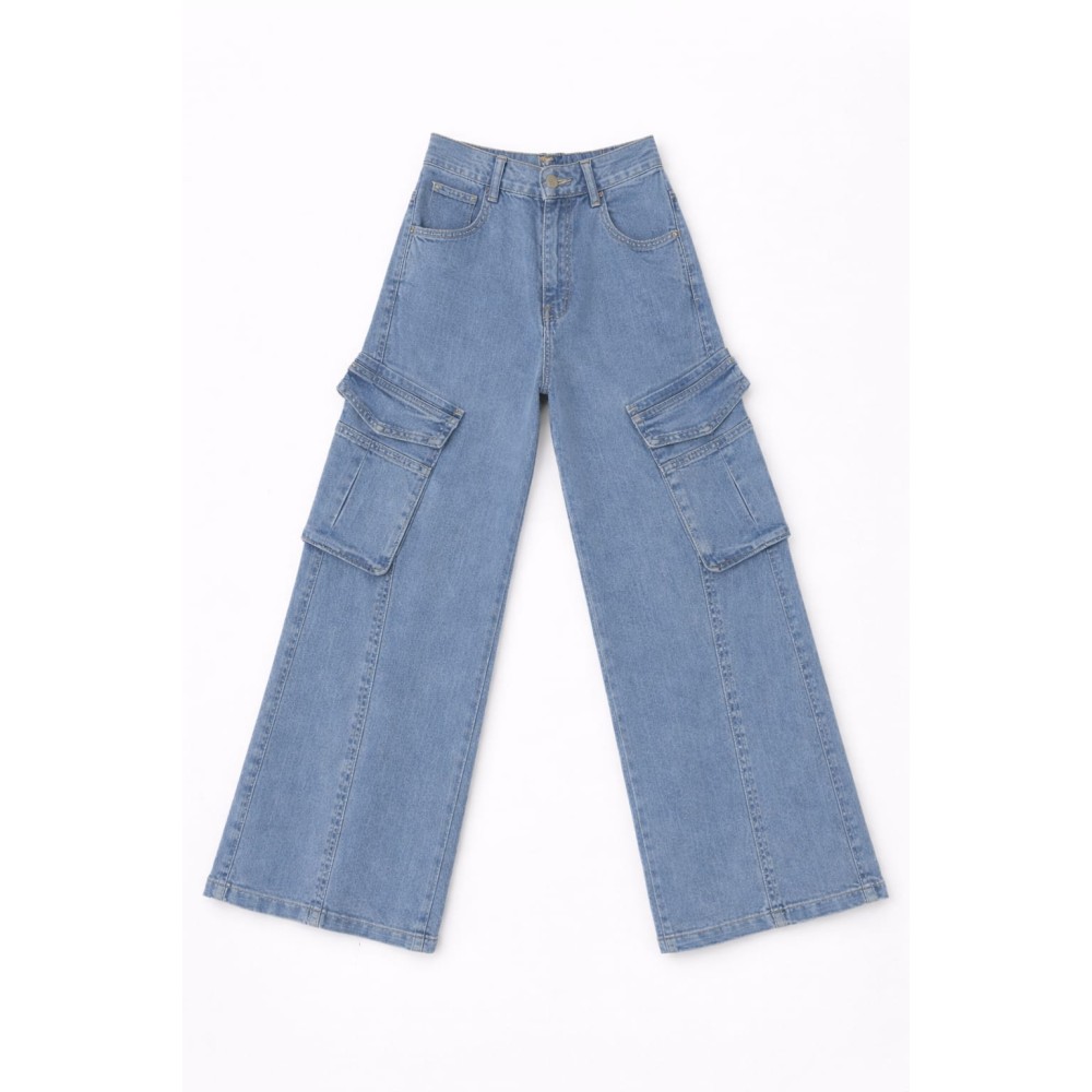 Παιδικό Παντελόνι Τζιν Για Κορίτσι 9-12 Χρονών Μπλε