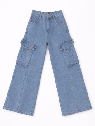 Παιδικό Παντελόνι Τζιν Για Κορίτσι 9-12 Χρονών Μπλε