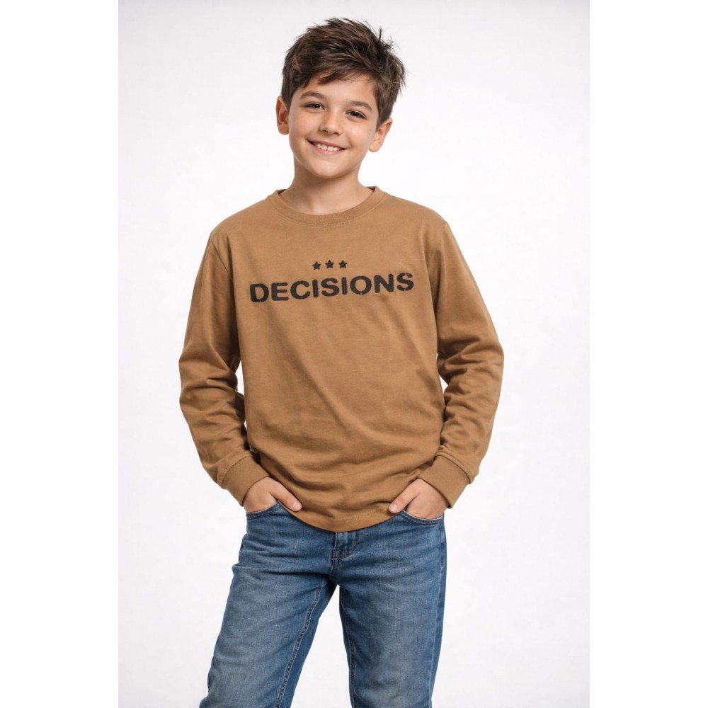 Παιδική Μπλούζα Για Αγόρι 8-14 Χρονών Καφε