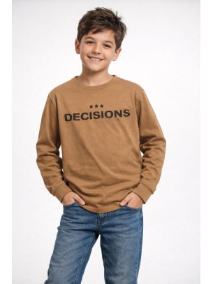 Παιδική Μπλούζα Για Αγόρι 8-14 Χρονών Καφε