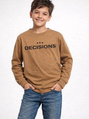 Παιδική Μπλούζα Για Αγόρι 8-14 Χρονών Καφε