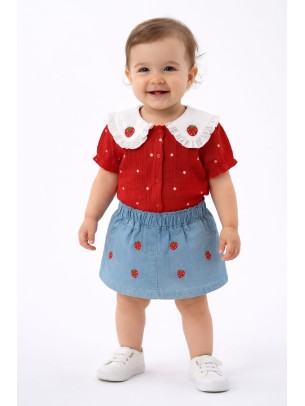 Βρεφικό Σετ Για Κορίτσι 6-24 Μηνών Κόκκινο