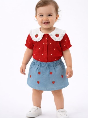 Βρεφικό Σετ Για Κορίτσι 6-24 Μηνών Κόκκινο