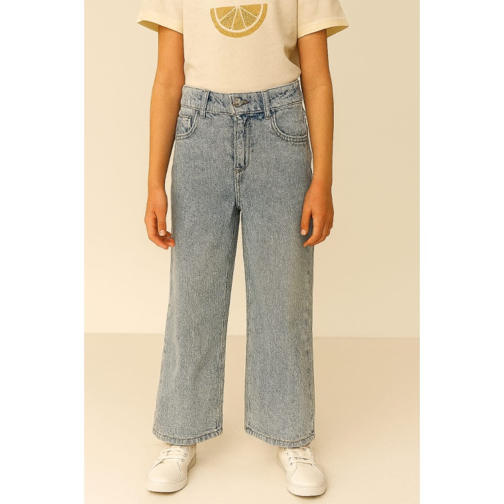 Παιδικο Παντελονι Τζιν Για Κοριτσι 6-10  Χρονων Ανοιχτο Μπλε