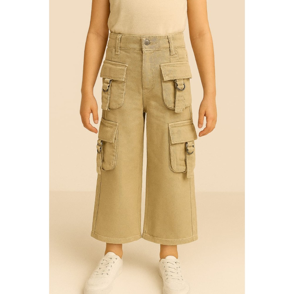 Παιδικο Παντελονι Για Κοριτσι 5-8 Χρονων Μπεζ