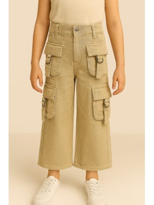 Παιδικο Παντελονι Για Κοριτσι 5-8 Χρονων Μπεζ