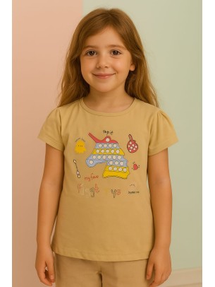 Παιδικο Τ.shirt Για Κοριστι 6-9 Χρονων  Μπεζ