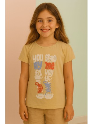 Παιδικο Τ.shirt Για Κοριστι 6-9 Χρονων  Μπεζ