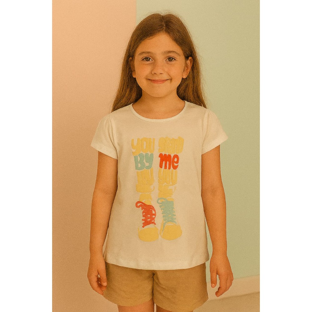 Παιδικο Τ.shirt Για Κοριστι 6-9  Χρονων  Λευκο