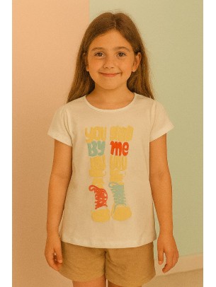 Παιδικο Τ.shirt Για Κοριστι 6-9  Χρονων  Λευκο