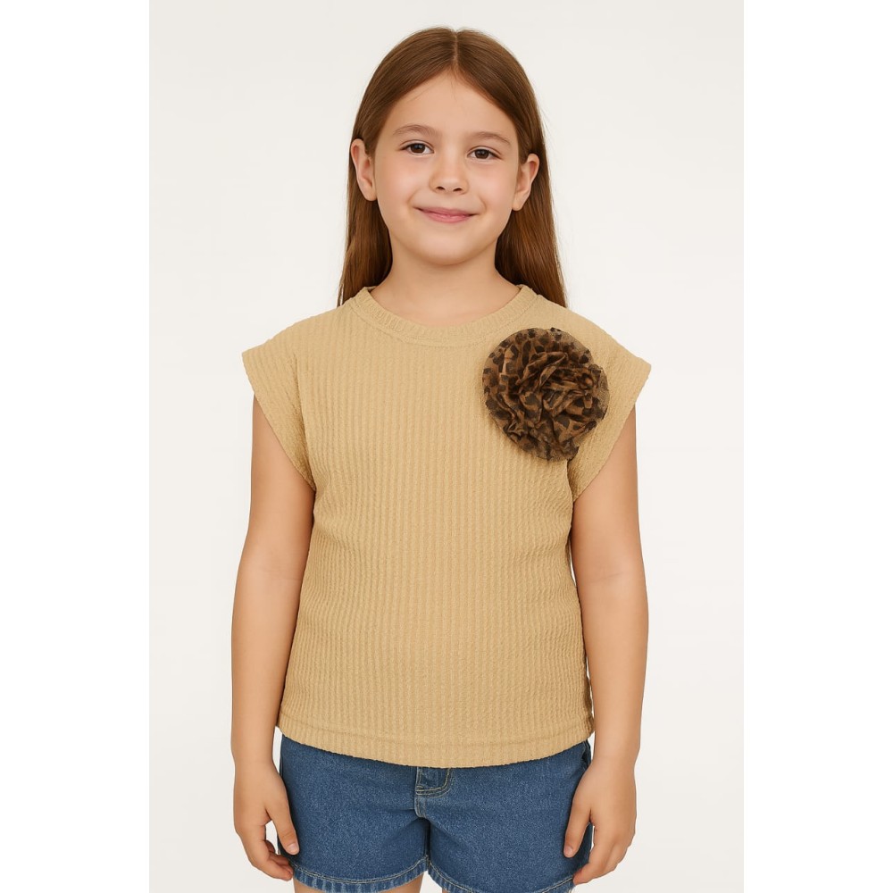 Παιδικο Τ.shirt Για Κοριστι 5-11 Χρονων  Ανοιχτο Καφε