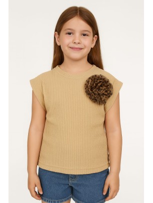 Παιδικο Τ.shirt Για Κοριστι 5-11 Χρονων  Ανοιχτο Καφε