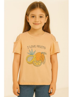 Παιδικο Τ.shirt Για Κοριστι 10-14  Χρονων  Ροδακινι Χρωμα
