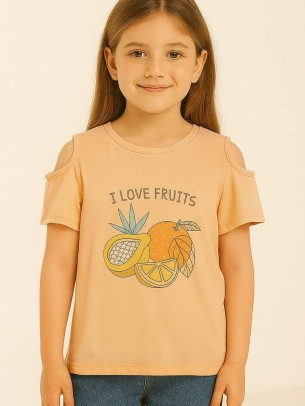 Παιδικο Τ.shirt Για Κοριστι 10-14  Χρονων  Ροδακινι Χρωμα