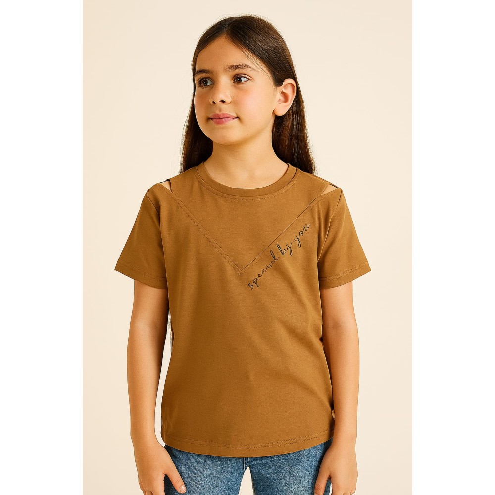 Παιδικο Τ.shirt Για Κοριστι 10-14 Χρονων  Ανοιχτο Καφε