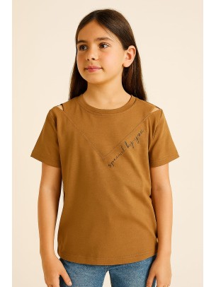 Παιδικο Τ.shirt Για Κοριστι 10-14 Χρονων  Ανοιχτο Καφε