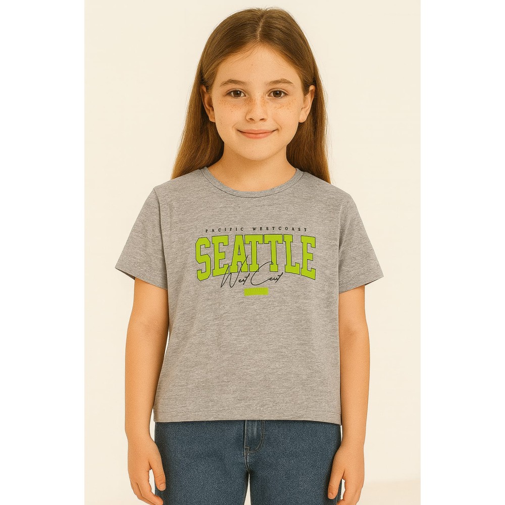 Παιδικο Τ.shirt Για Κοριστι 10-14 Χρονων  Γρι Μελανζε