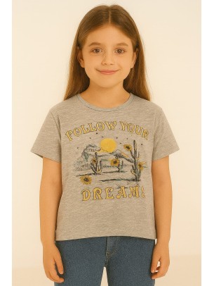 Παιδικο Τ.shirt Για Κοριστι  10-14 Χρονων  Γρι Μελανζε