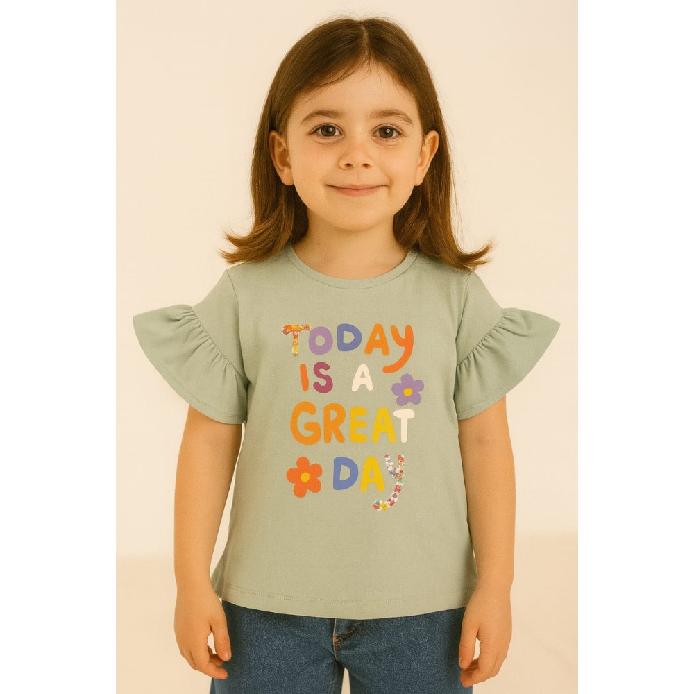 Παιδικο Τ.shirt Για Κοριστι 2-5  Χρονων  Φυστικι