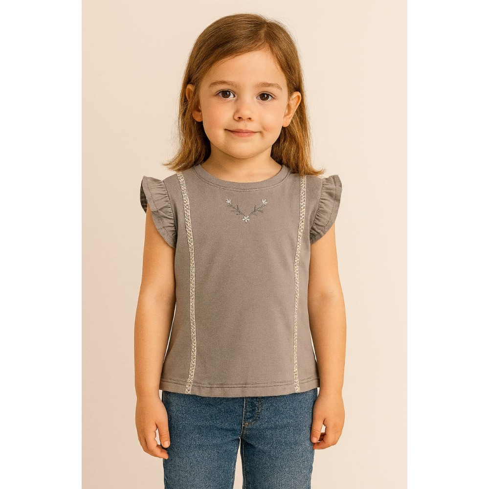 Παιδικο Τ.shirt Για Κοριστι 2-5 Χρονων  Γκρι