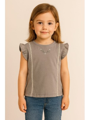 Παιδικο Τ.shirt Για Κοριστι 2-5 Χρονων  Γκρι