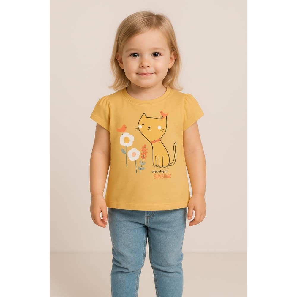 Παιδικο Τ.shirt Για Κοριστι 2-5 Χρονων  Μουσταρδι
