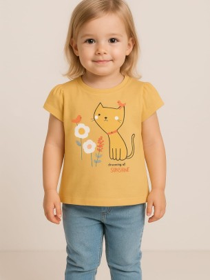 Παιδικο Τ.shirt Για Κοριστι 2-5 Χρονων  Μουσταρδι