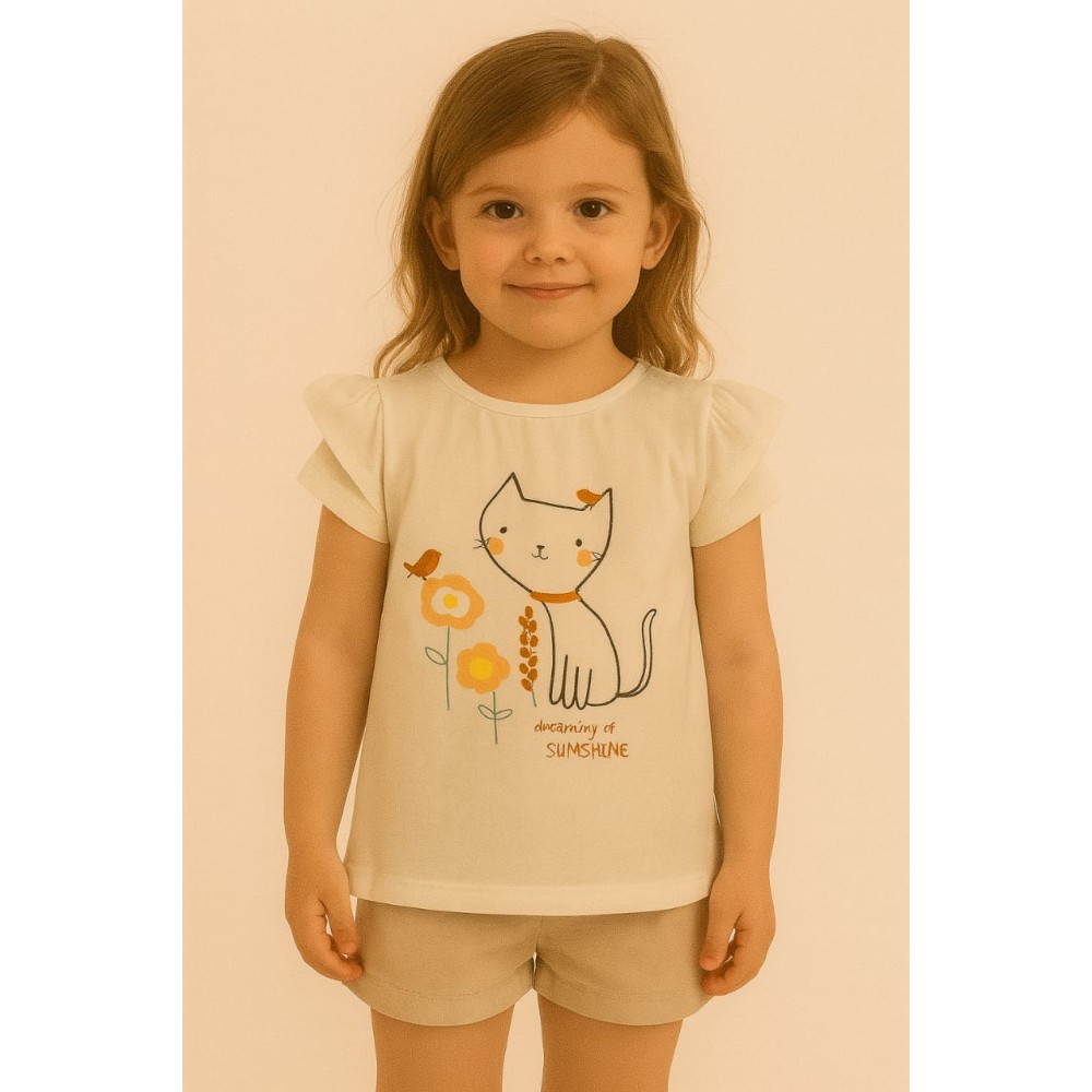 Παιδικο Τ.shirt Για Κοριστι 2-5 Χρονων  Λευκο