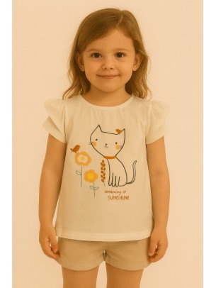 Παιδικο Τ.shirt Για Κοριστι 2-5 Χρονων  Λευκο