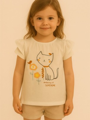 Παιδικο Τ.shirt Για Κοριστι 2-5 Χρονων  Λευκο