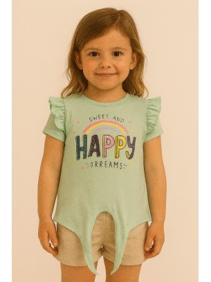 Παιδικο Τ.shirt Για Κοριστι 2-5 Χρονων  Φυστικι