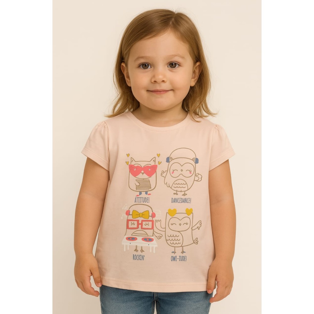 Παιδικο Τ.shirt Για Κοριστι 2-5 Χρονων  Πουδρα Ροζ