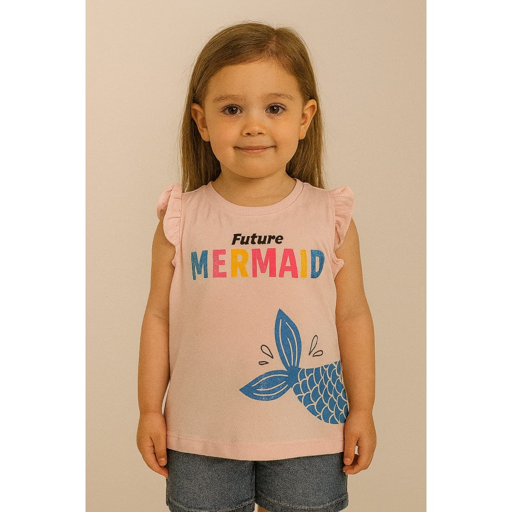 Παιδικο Τ.shirt Για Κοριστι 2-5  Χρονων  Ανοιχτο Ροζ