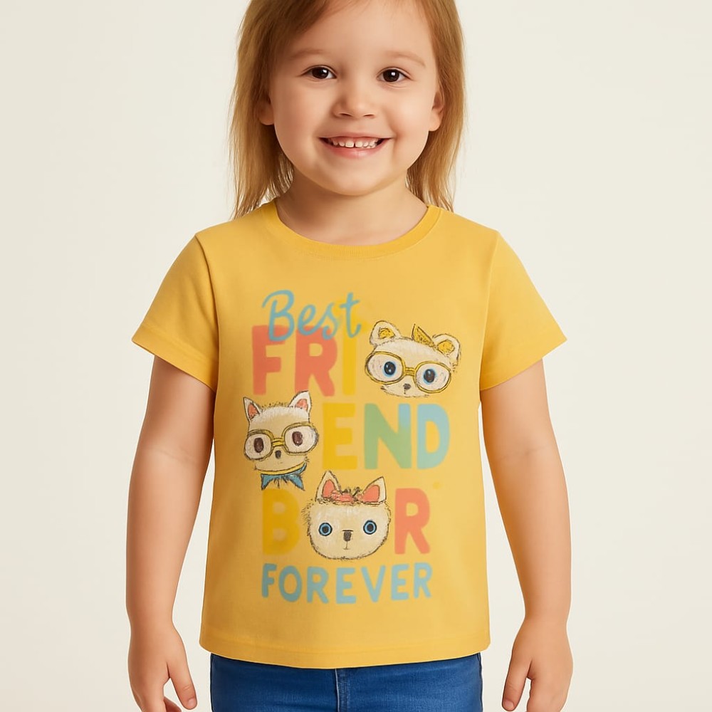 Παιδικο Τ.shirt Για Κοριστι 2-5 Χρονων  Κιτρινο