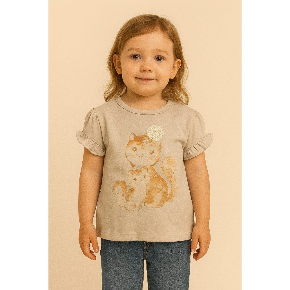 Παιδικο Τ.shirt Για Κοριστι 2-5 Χρονων  Κρεμ