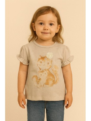 Παιδικο Τ.shirt Για Κοριστι 2-5 Χρονων  Κρεμ