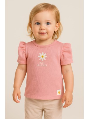 Παιδικο Τ.shirt Για Κοριστι 1-4 Χρονων  Ροδακινι Χρωμα