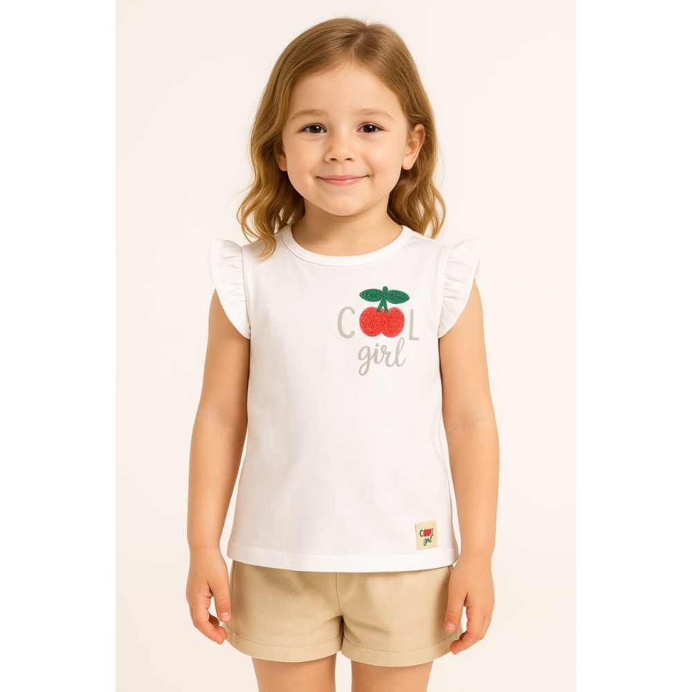 Παιδικο Τ.shirt Για Κοριστι 3-6 Χρονων  Λευκο