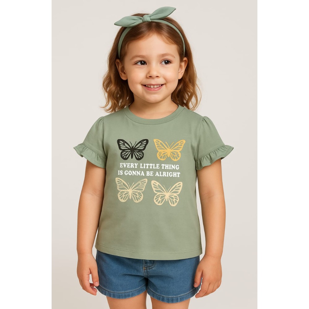 Παιδικο Τ.shirt Για Κοριστι 2-5 Χρονων  Ανοιχτο Πρασινο