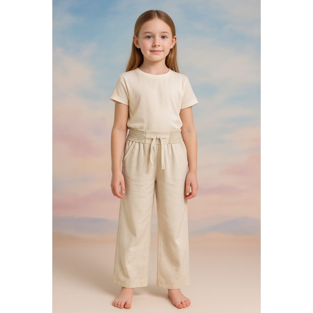 Παιδικο Παντελονι Για Κοριτσι 3-7 Χρονων Μπεζ