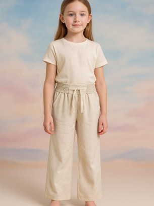 Παιδικο Παντελονι Για Κοριτσι 3-7 Χρονων Μπεζ