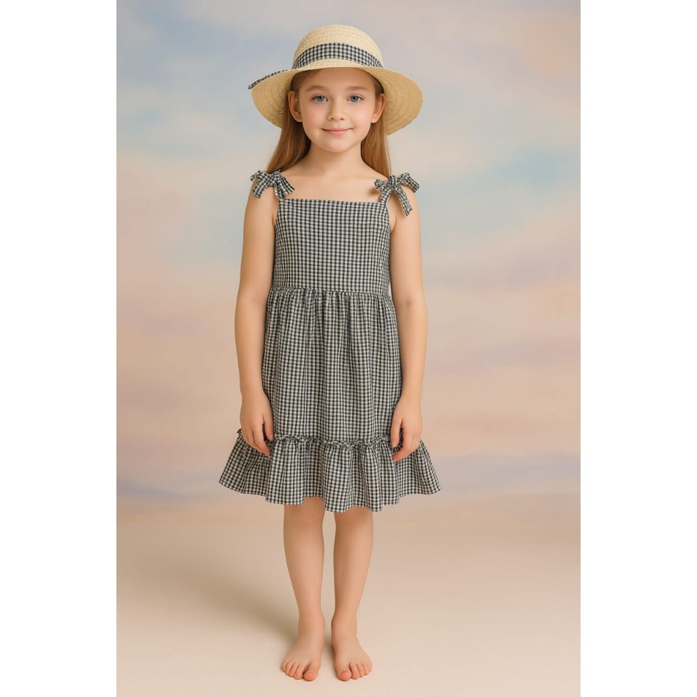 Παιδικο Φορεμα 6-9 Χρονων Λευκο-Μαυρο