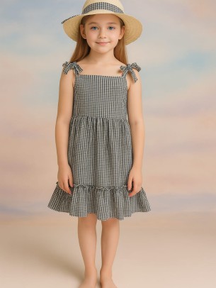 Παιδικο Φορεμα 6-9 Χρονων Λευκο-Μαυρο