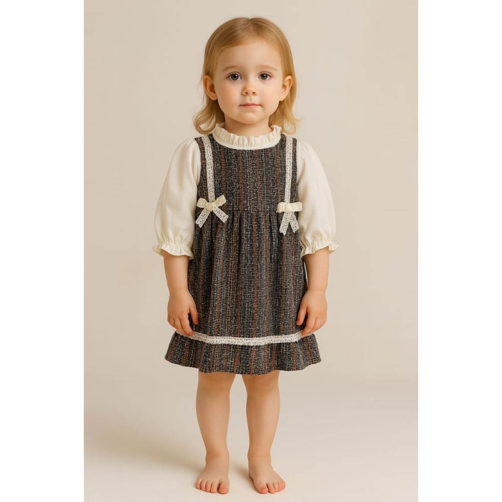 Παιδικο Φορεμα 1-4 Χρονων Λευκο-Μαυρο