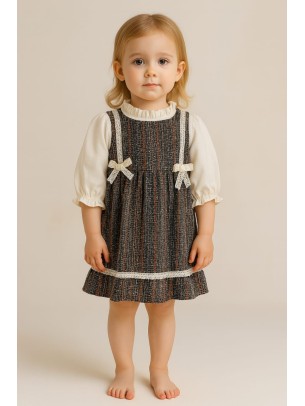 Παιδικο Φορεμα 1-4 Χρονων Λευκο-Μαυρο