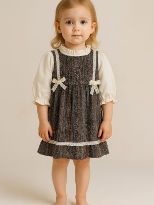 Παιδικο Φορεμα 1-4 Χρονων Λευκο-Μαυρο